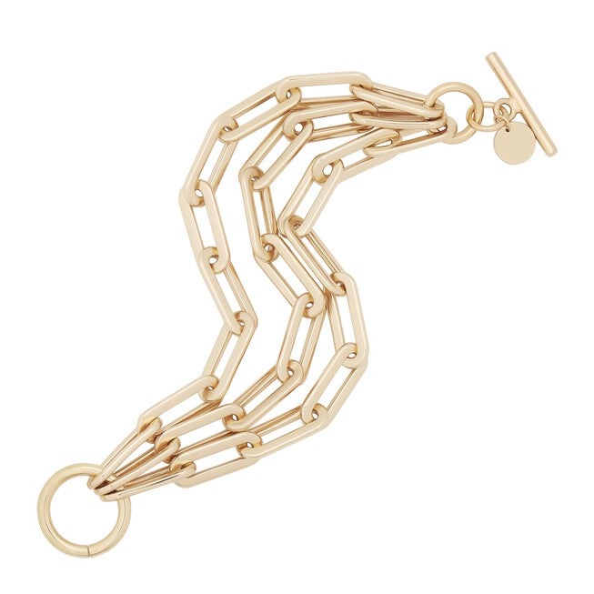 Triple Gisele Toggle Bracelet 8 inches Gold, Gold / Gold, hi-res image number null