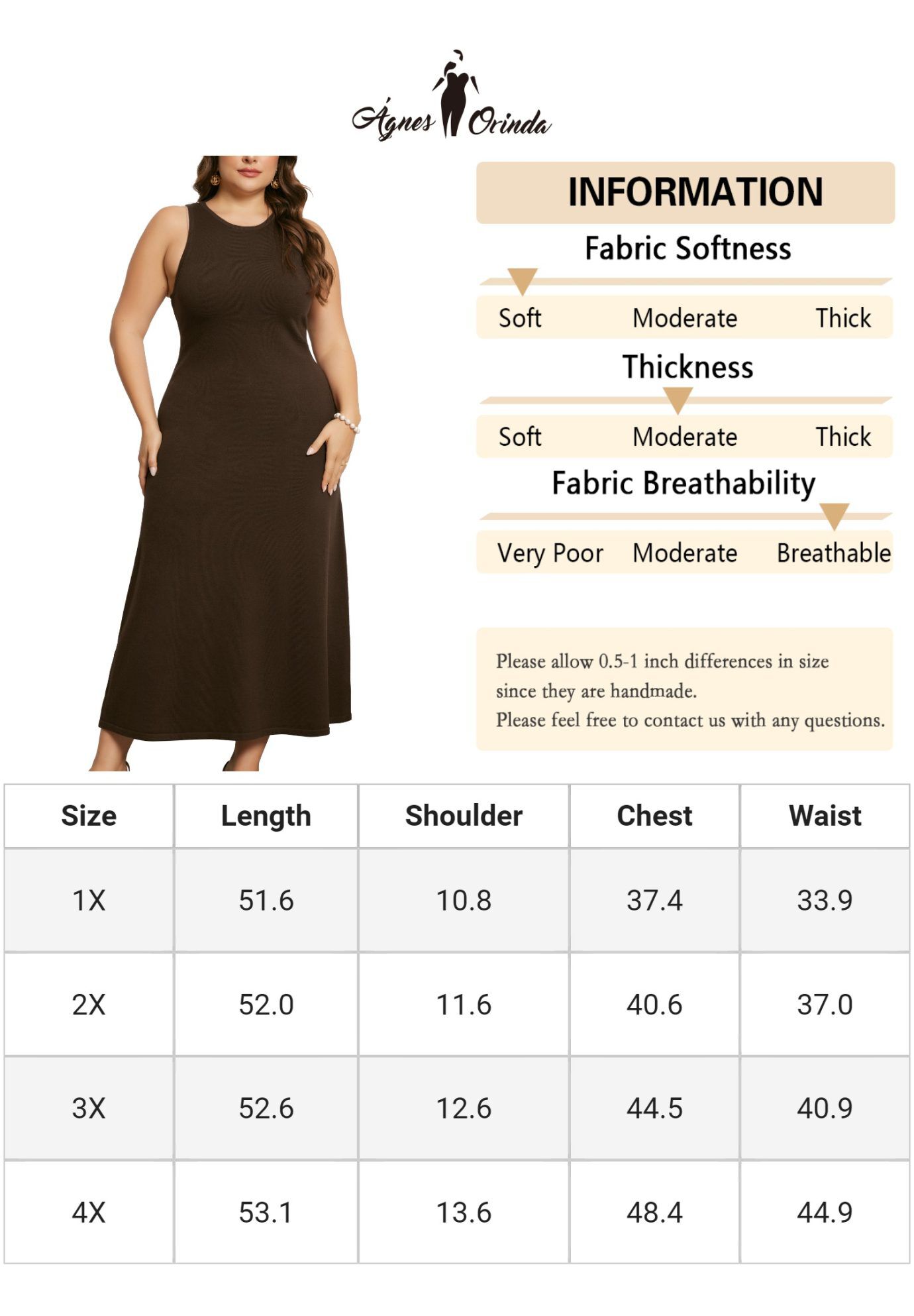 Crewneck Sleeveless Knit Casual Sweater Tank Dress, Brown / Brown, alternate image number 1