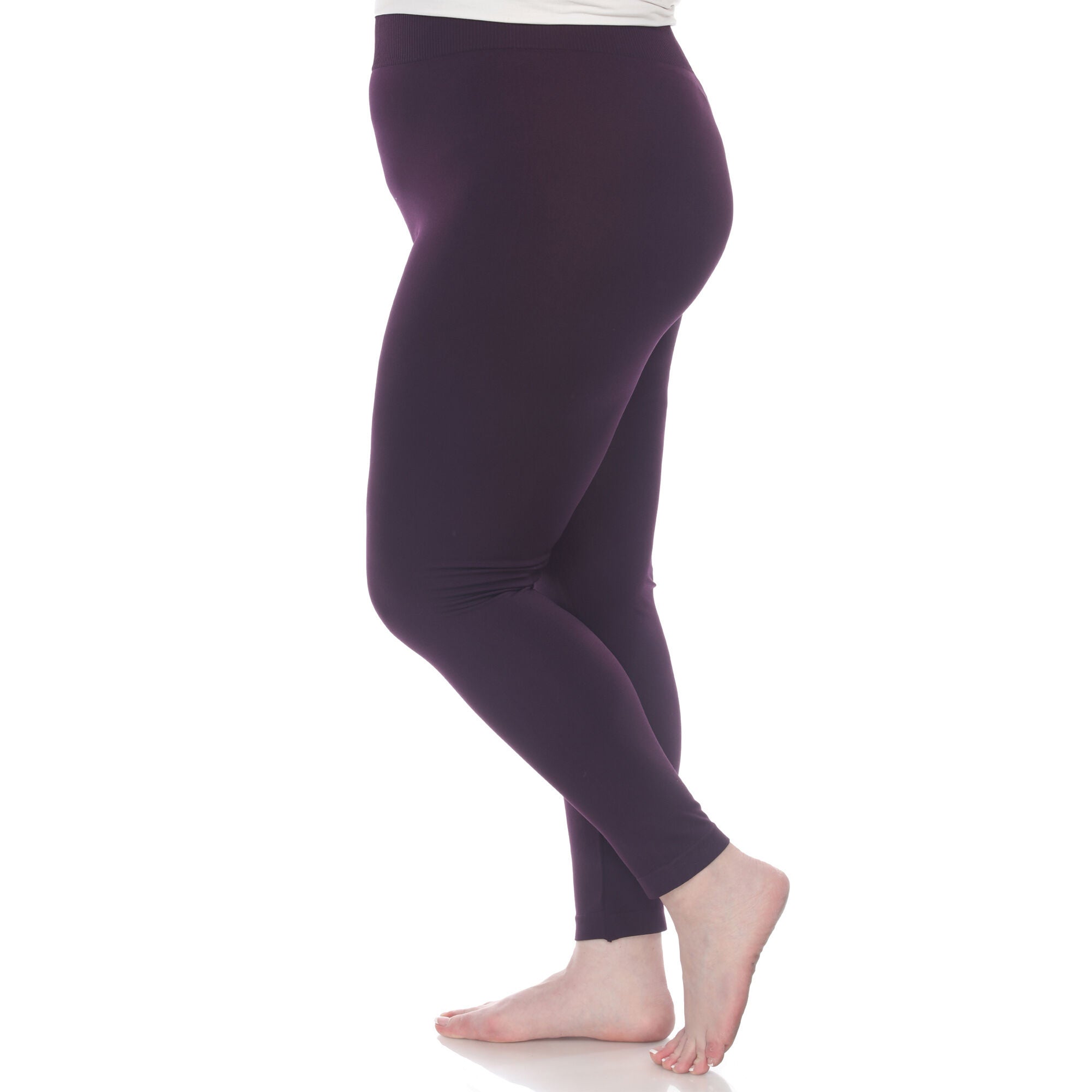 Super-Stretch Solid Leggings, Purple / Purple, alternate image number 1