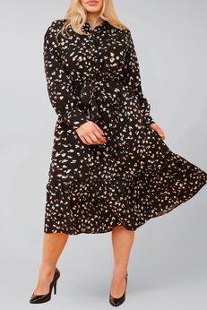 Renee Maxi Shirt Dress Printed Black