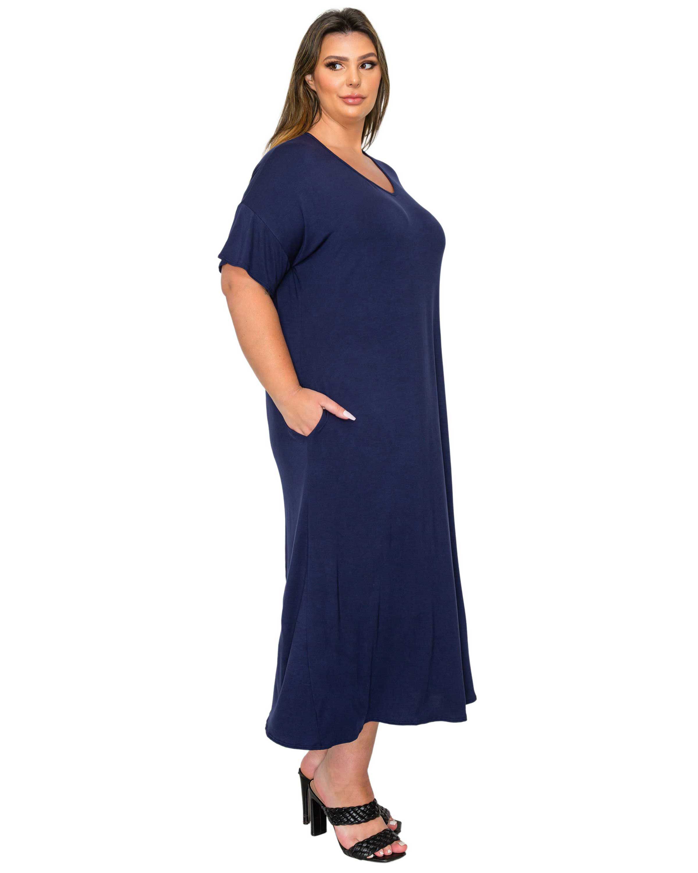 Olivia Pocket Midi Dress, Navy / Navy, alternate image number 1