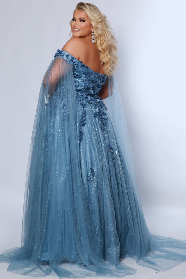 DREAM ON EVENING GOWN, Steel Blue / Dusty Blue, alternate image number null