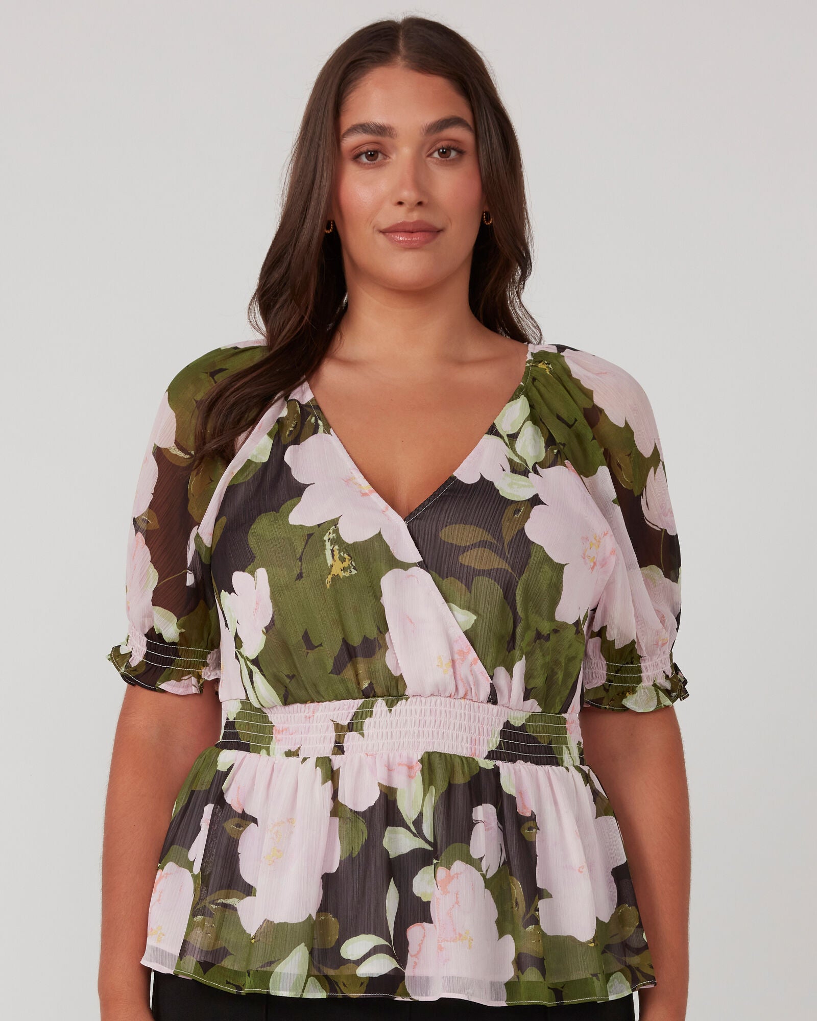 Morning Glory Taupe Grey Tunic Top