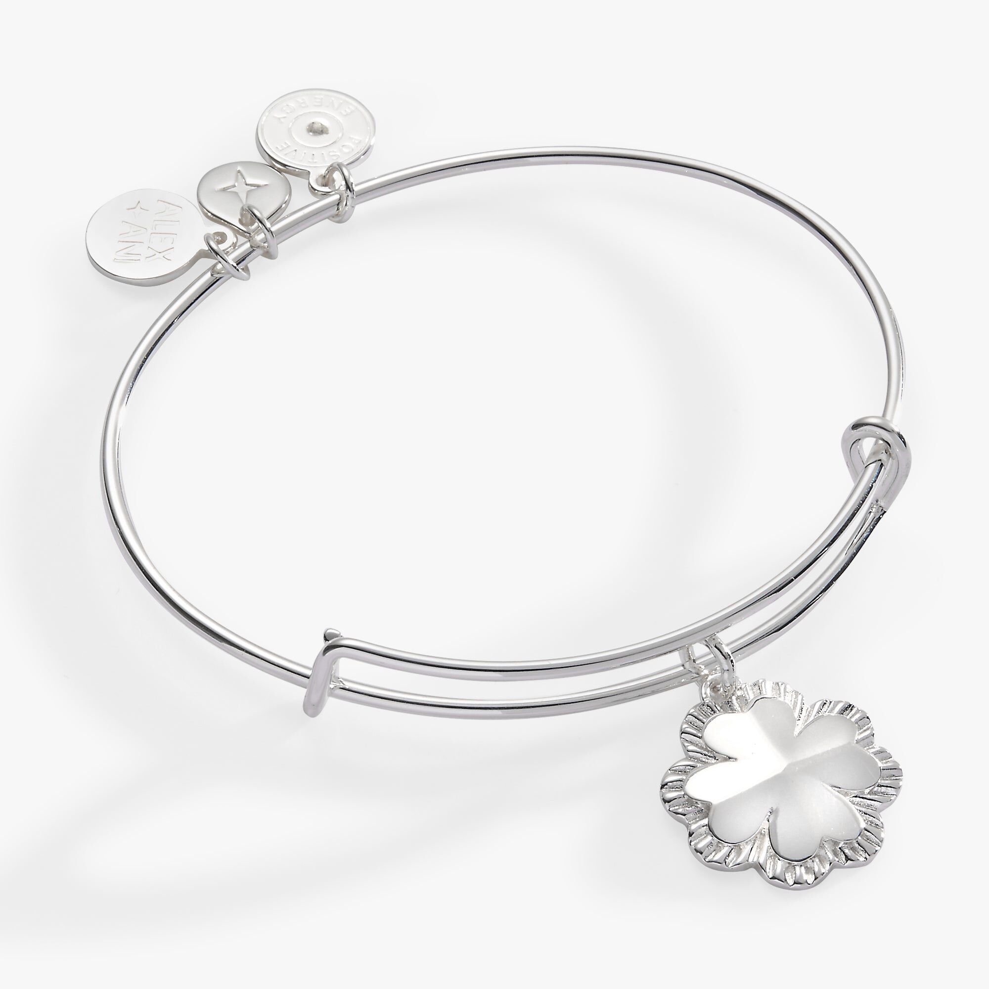 Four-Leaf Clover Charm Bangle, Silver / Silver, hi-res image number 0