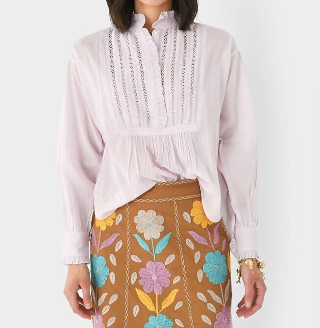 ANNA VICTORIAN BLOUSE, Lilac / Purple, hi-res image number null