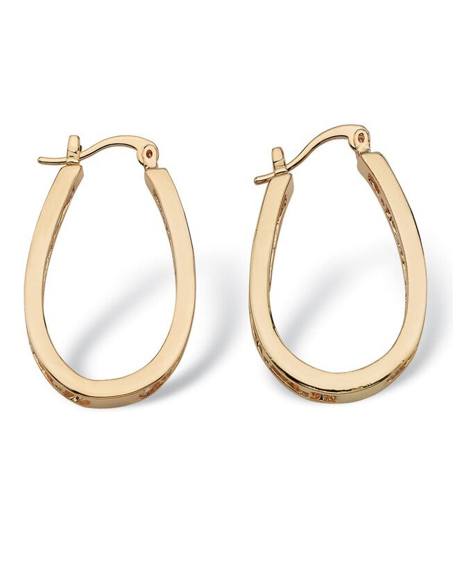 2.52 TCW Round Cubic Zirconia Inside-Out Hoop Earrings in Yellow Goldtone, , alternate image number 6