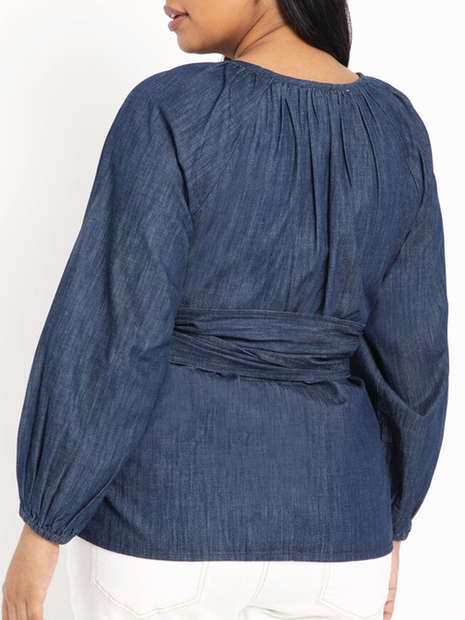 Sheina Faux Wrap Top, , alternate image number null