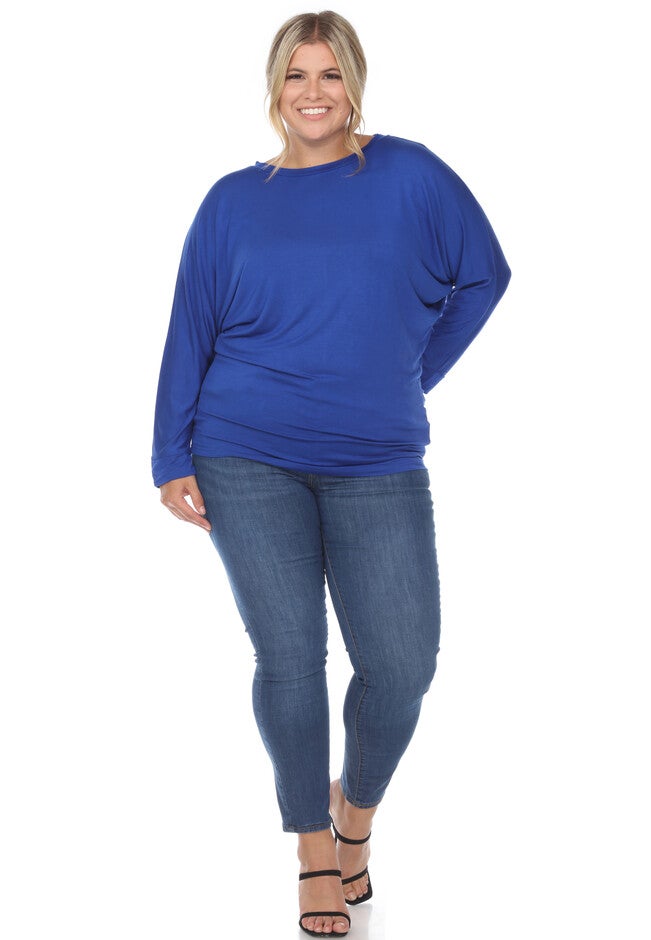 Dolman Sleeve Top, Royal / Royal Blue, alternate image number 3