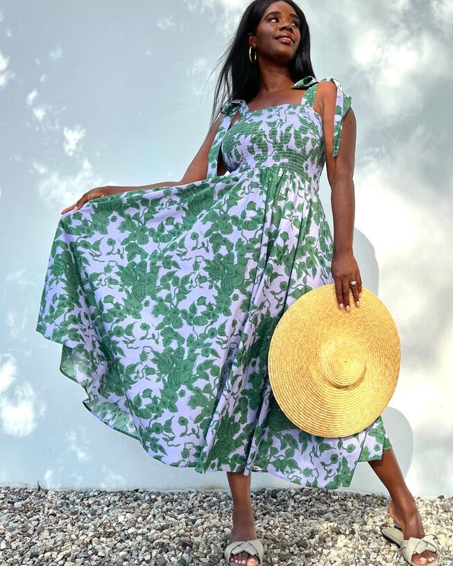 The Brooke Lilac and Green Floral Sundress | Dia & Co The Brooke Lilac and Green Floral Sundress | Dia & Co