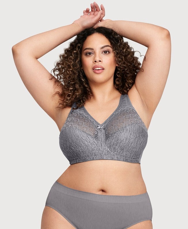 MagicLift Moisture Control Bra, Gray Heather / Light Grey, alternate image number 2