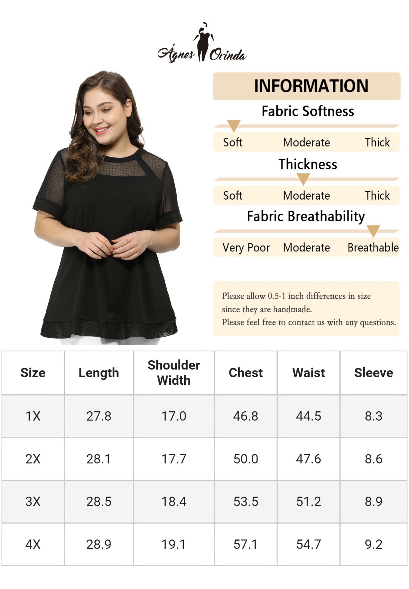 ROUND NECK SHORT SLEEVE MESH SHEER SUMMER PEPLUM TOP, Black / Black, alternate image number 4