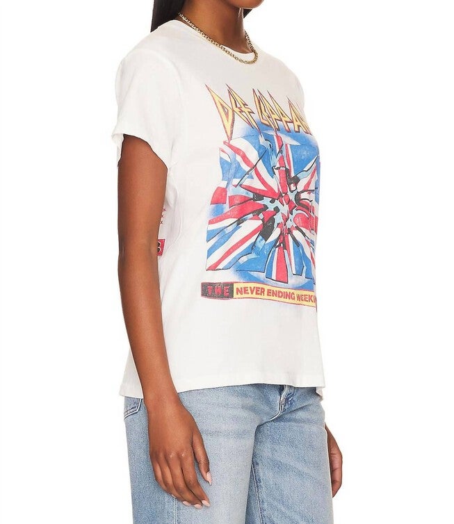 DEF LEPPARD 1993 NEVER ENDING WEEKEND TOUR TEE IN VINTAGE WHITE, , alternate image number 4