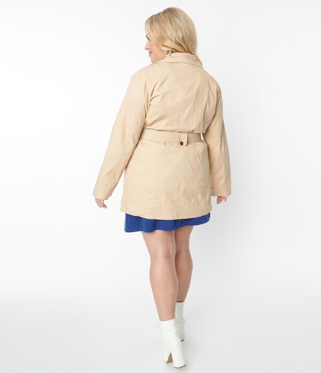 Smak Parlour Khaki Belted Trench Coat, , alternate image number 7
