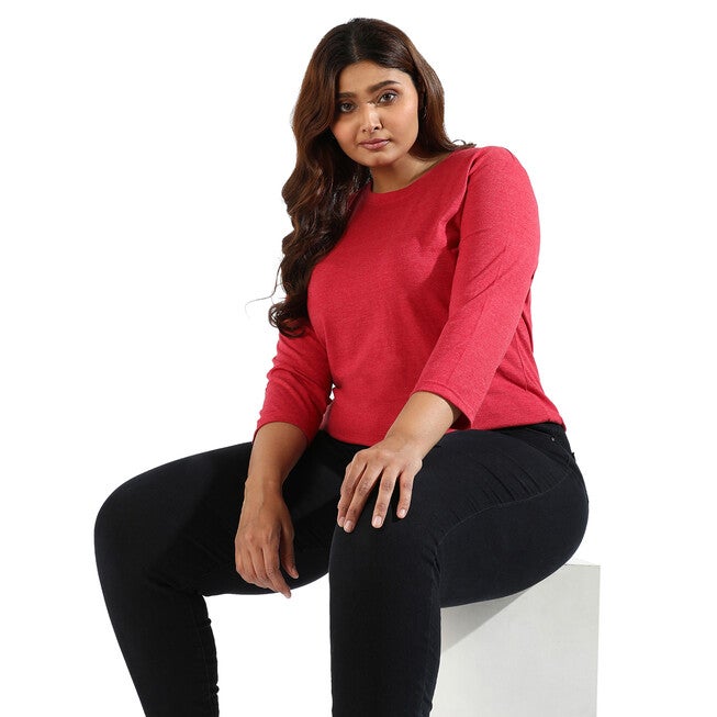 Red Round Neck Tee, , alternate image number 8