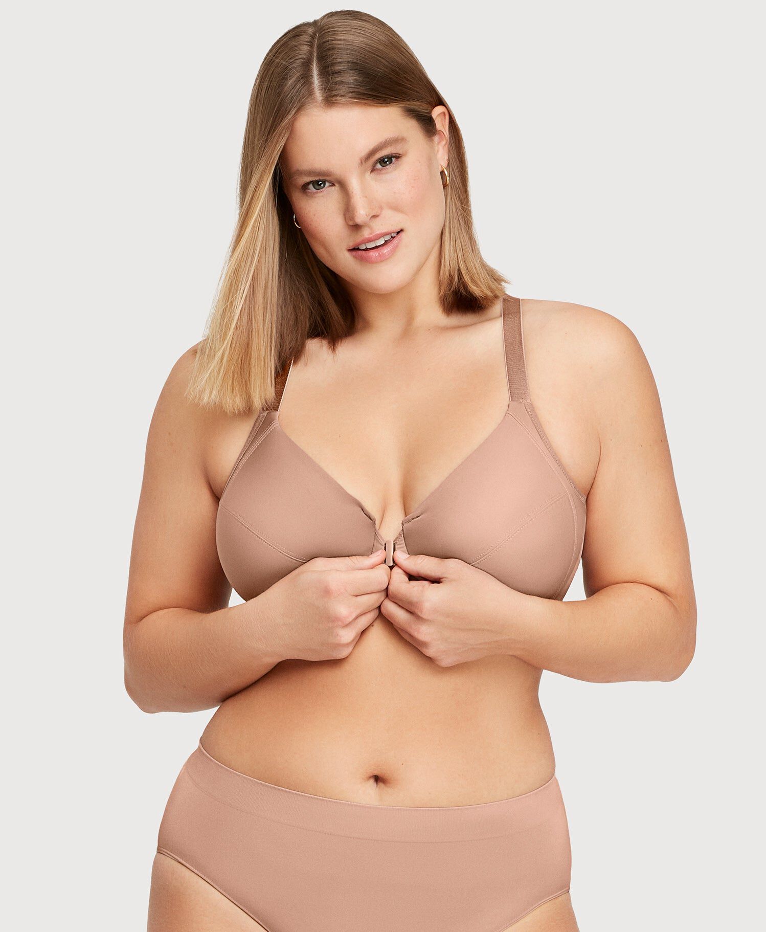 Front-Closure Smoothing WonderWire Bra, Cappuccino / Taupe, hi-res image number 0