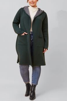 Nora Hooded Open Front Knit Cardigan