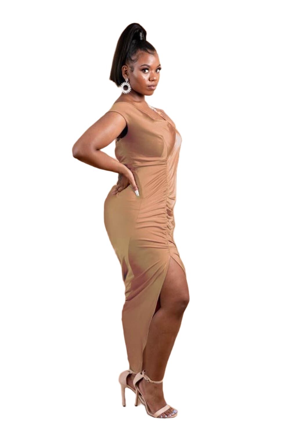 Renetta Ruched Maxi Dress, , alternate image number 2