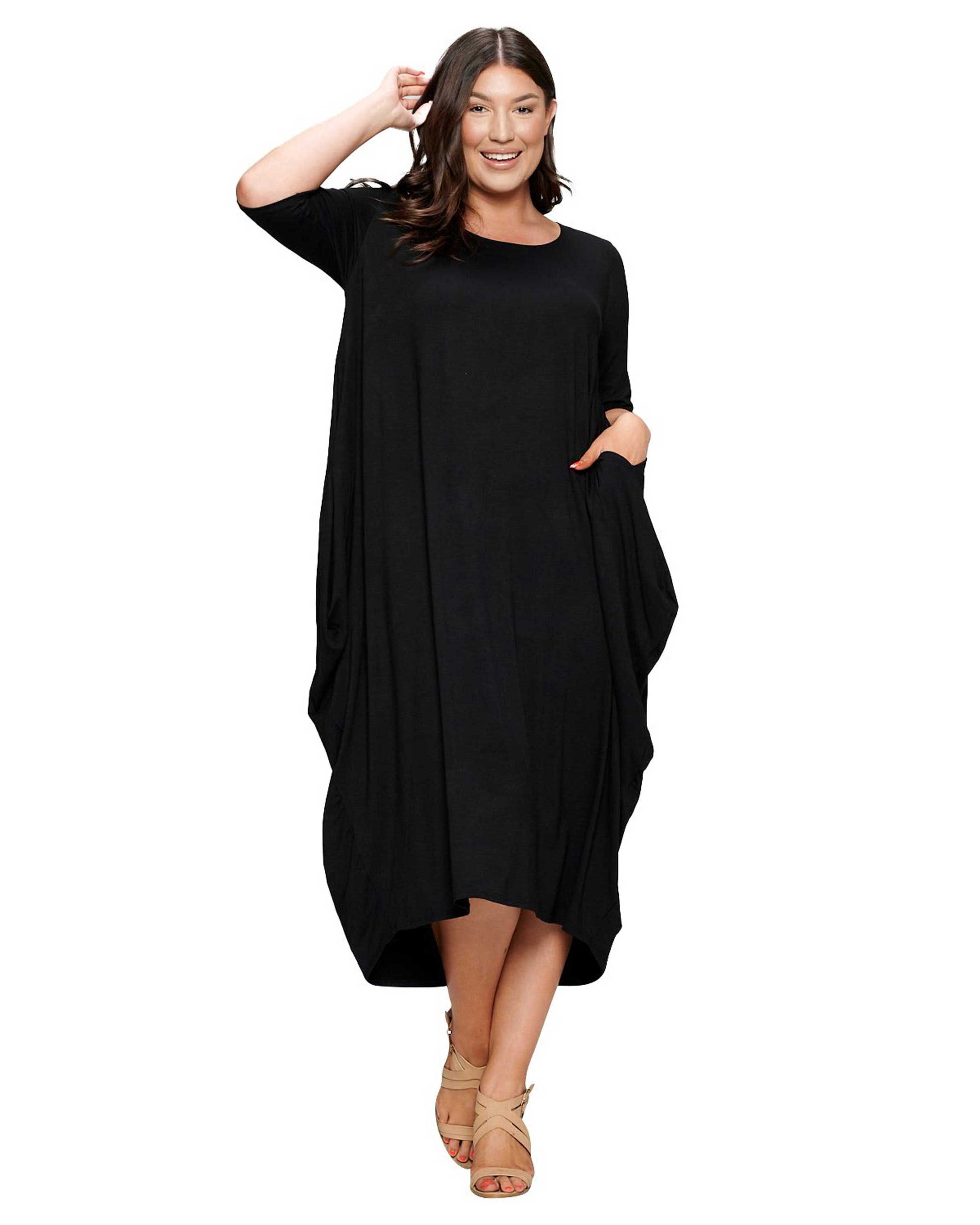 NEVAEH MIDI DRESS, Black / Black, hi-res image number 0