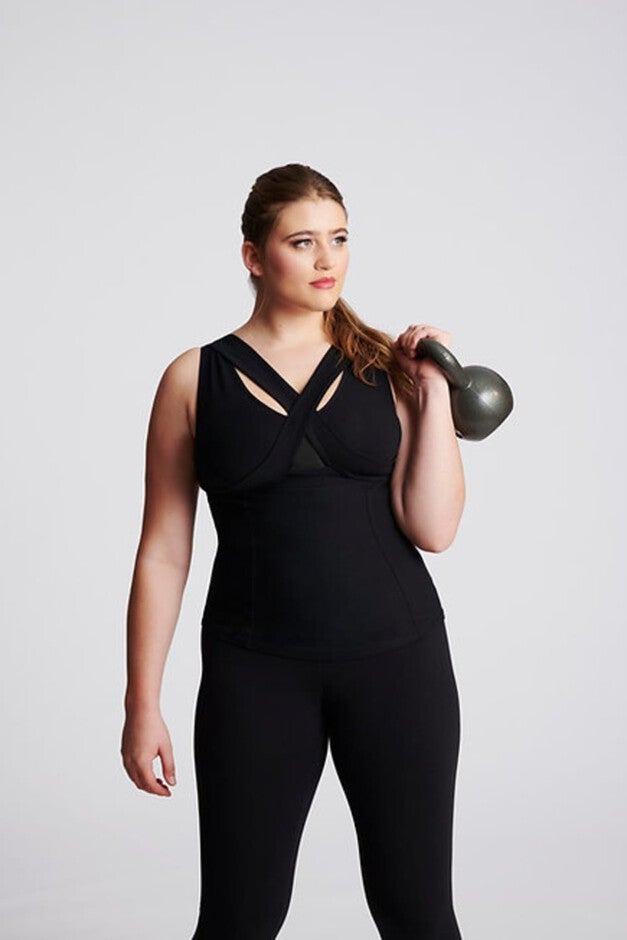 Bra-Free Waist Length Crop, Black / Black, alternate image number 3