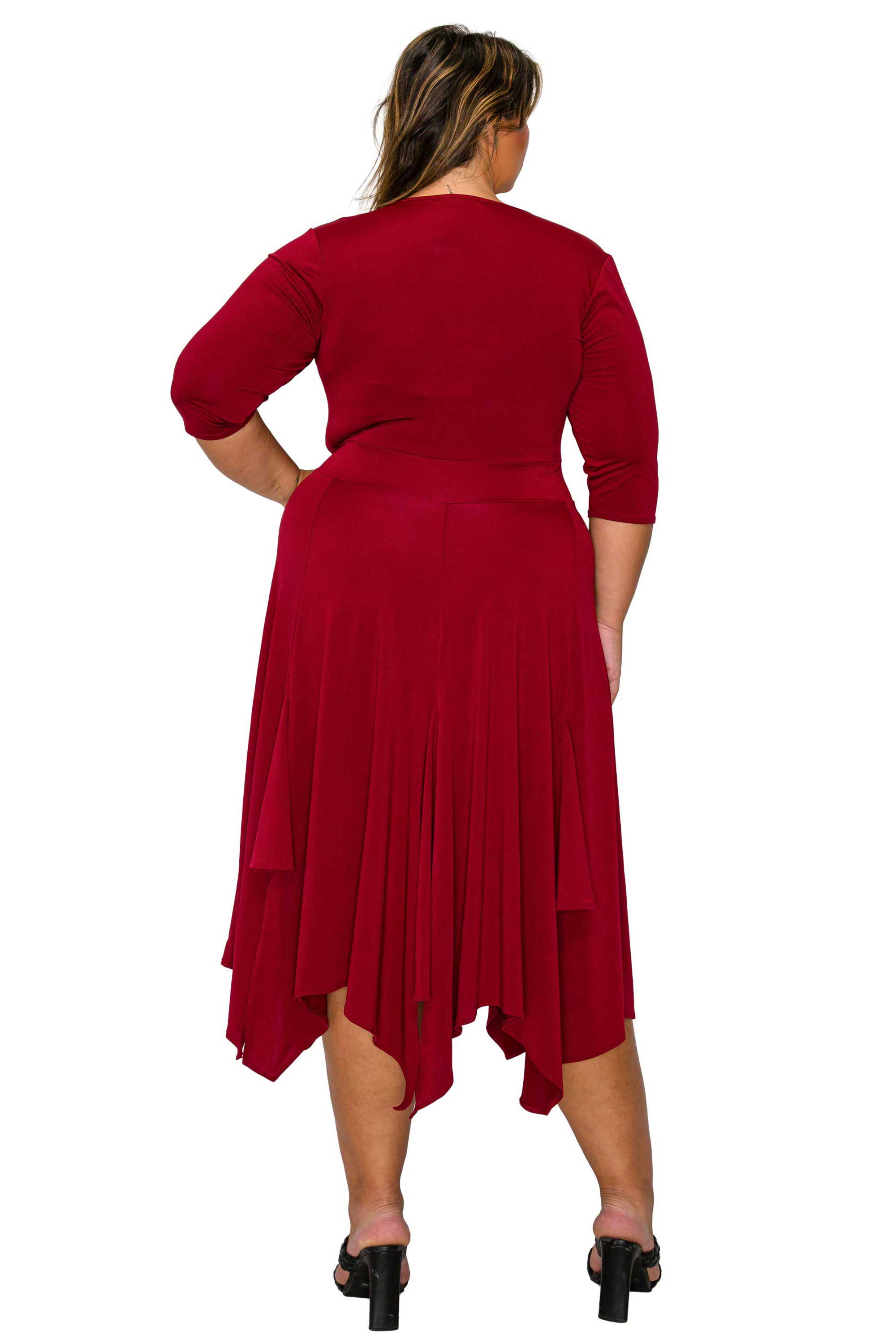 Shay Handkerchief Hem Dress, Wine / Burgundy, alternate image number 2