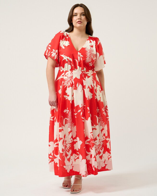 Solstice Dress, Poppy RedCream / Red, alternate image number 1