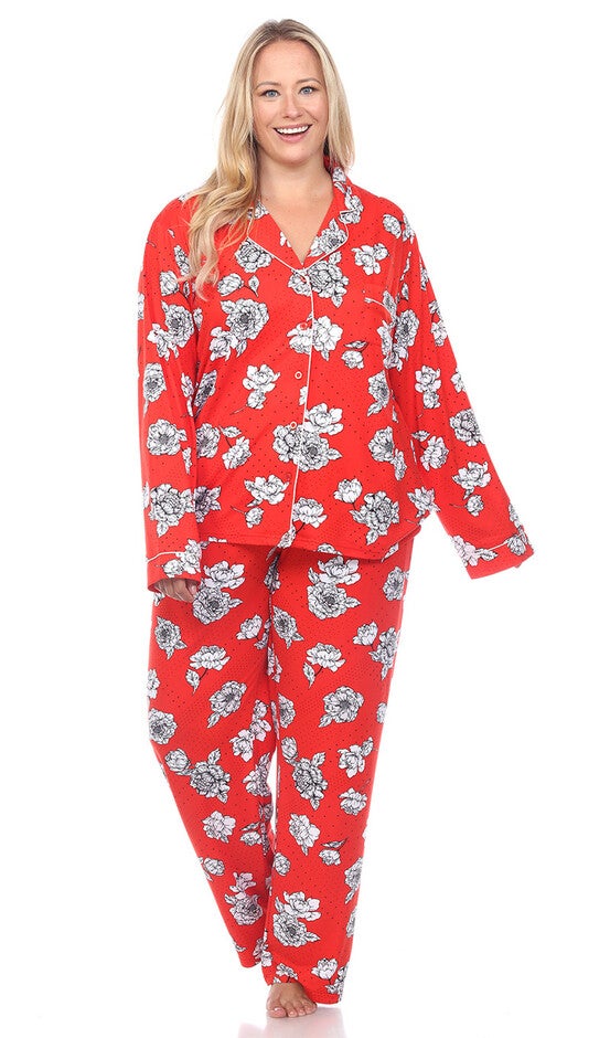 Long Sleeve Floral Pajama Set, , alternate image number 6