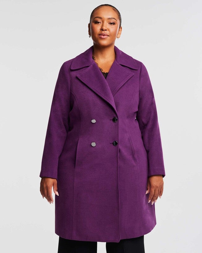 Violet Sky Double Breasted Coat, Violet / Purple, alternate image number null