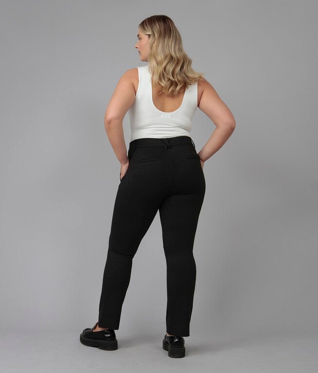 Women's Black High Rise Slim Pants, Jersey Black / Black, alternate image number 1