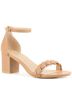 Chunky Heels Ankle Strap Braided Heel Sandals