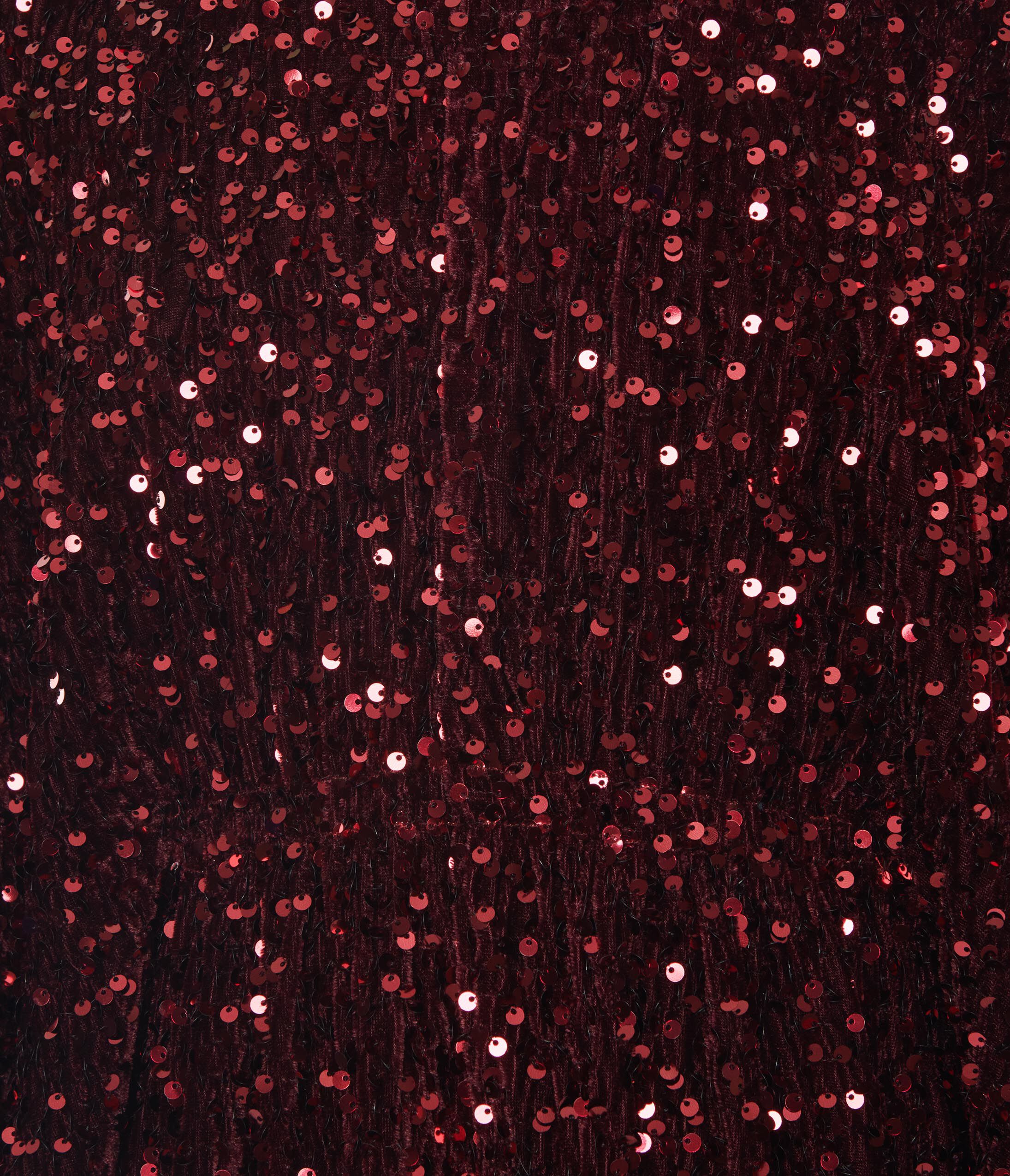 Smak Parlour Burgundy Sequin Batwing Caftan, , alternate image number 5