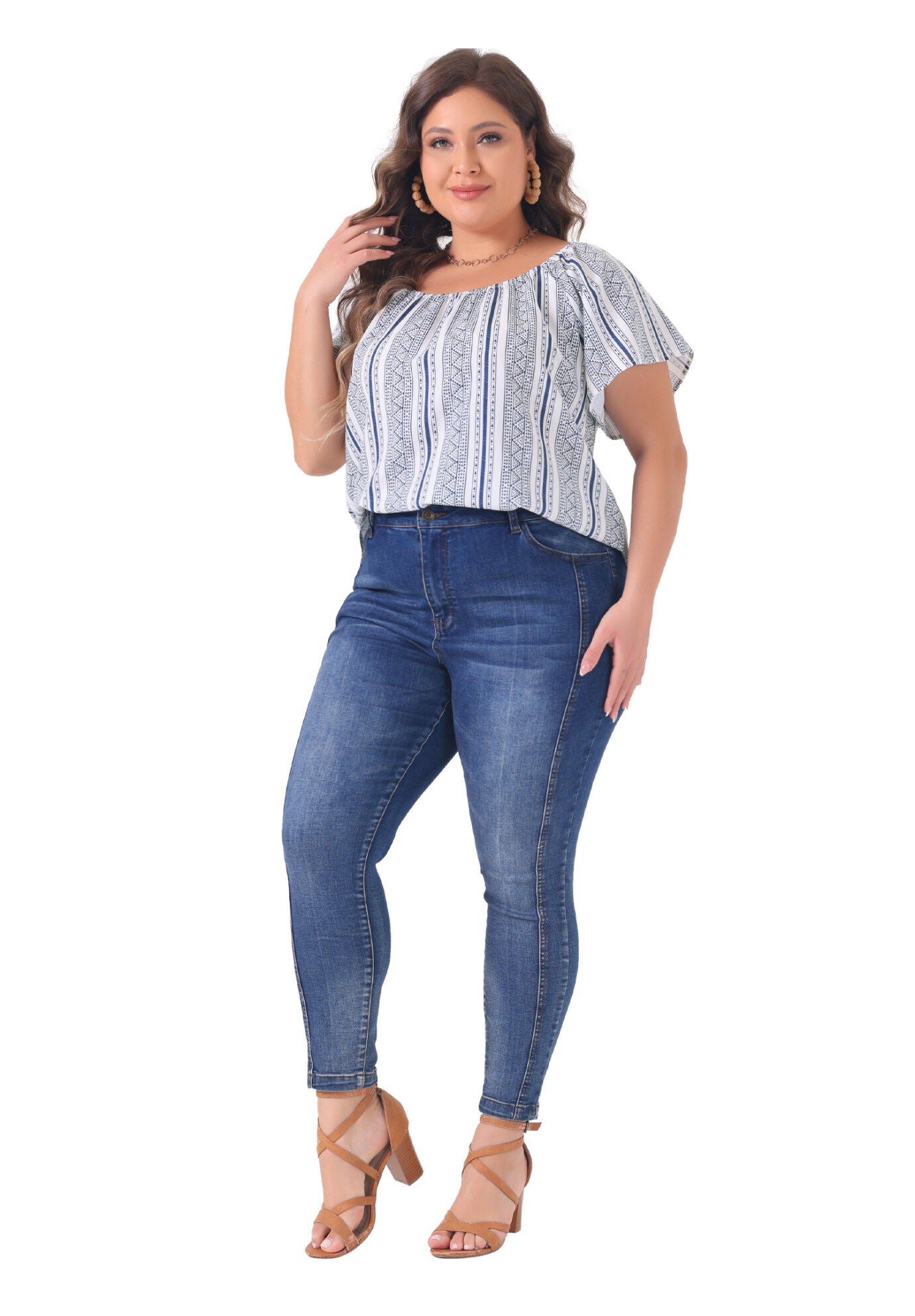 BOHO OFF SHOULDER SHORT SLEEVE CASUAL T-SHIRT TOP, White / White, hi-res image number 0