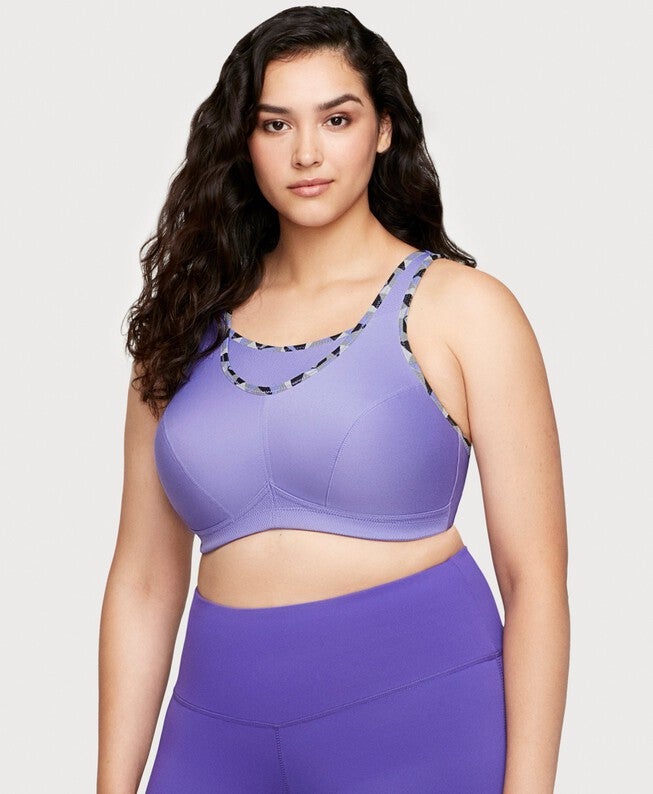 No-Bounce Camisole Sports Bra, Purple / Purple, alternate image number 3