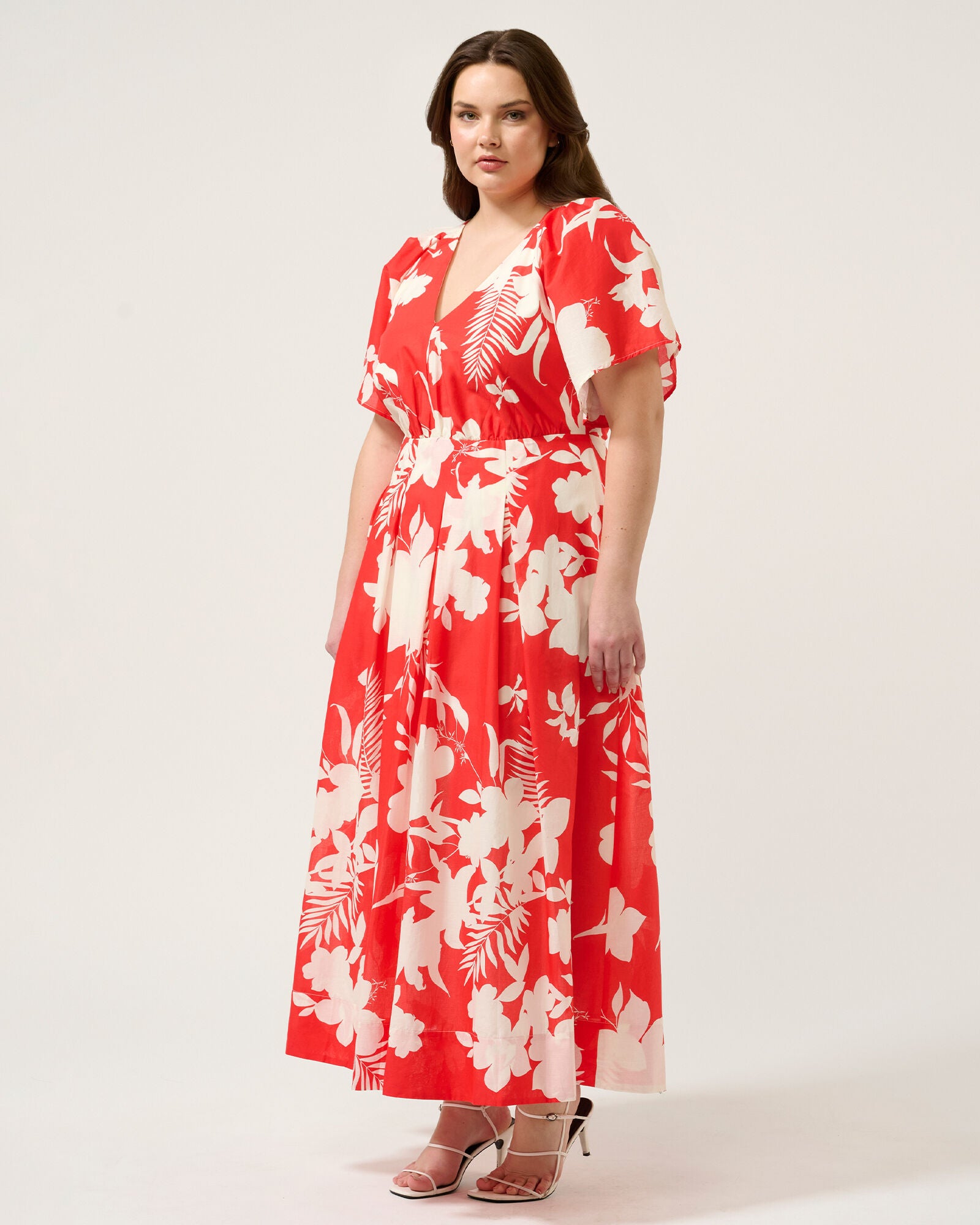 Solstice Dress, Poppy RedCream / Red, alternate image number 4