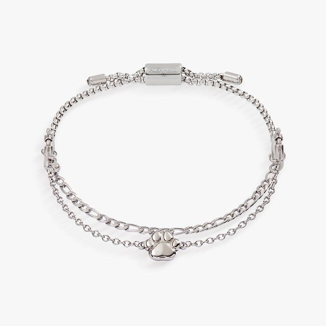 Paw Print Stranded Bracelet Set, Silver / Silver, hi-res image number 0