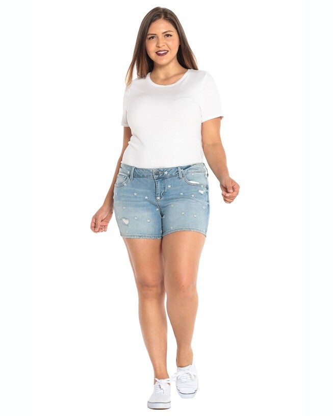 Embellished Shorts - Daisy, DAISY / Light Wash, hi-res image number 0