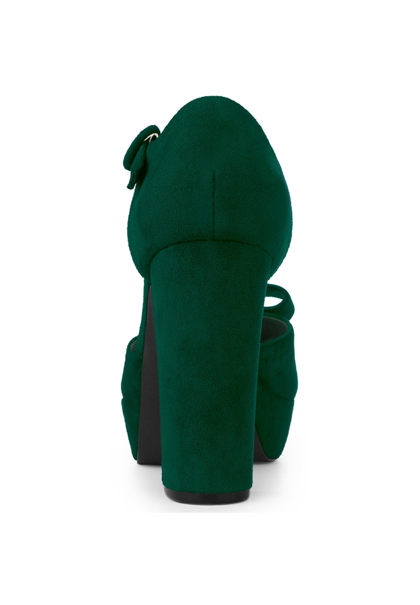 Mary Janes Platform Pumps Chunky Heels Dress Shoes, Green / Hunter Green, alternate image number 2