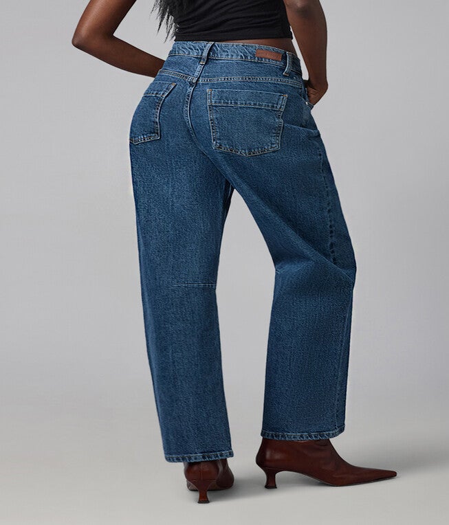 DYLAN-CSB High Rise Barrel Jeans, Classic Stone Blue / Dusty Blue, alternate image number 2