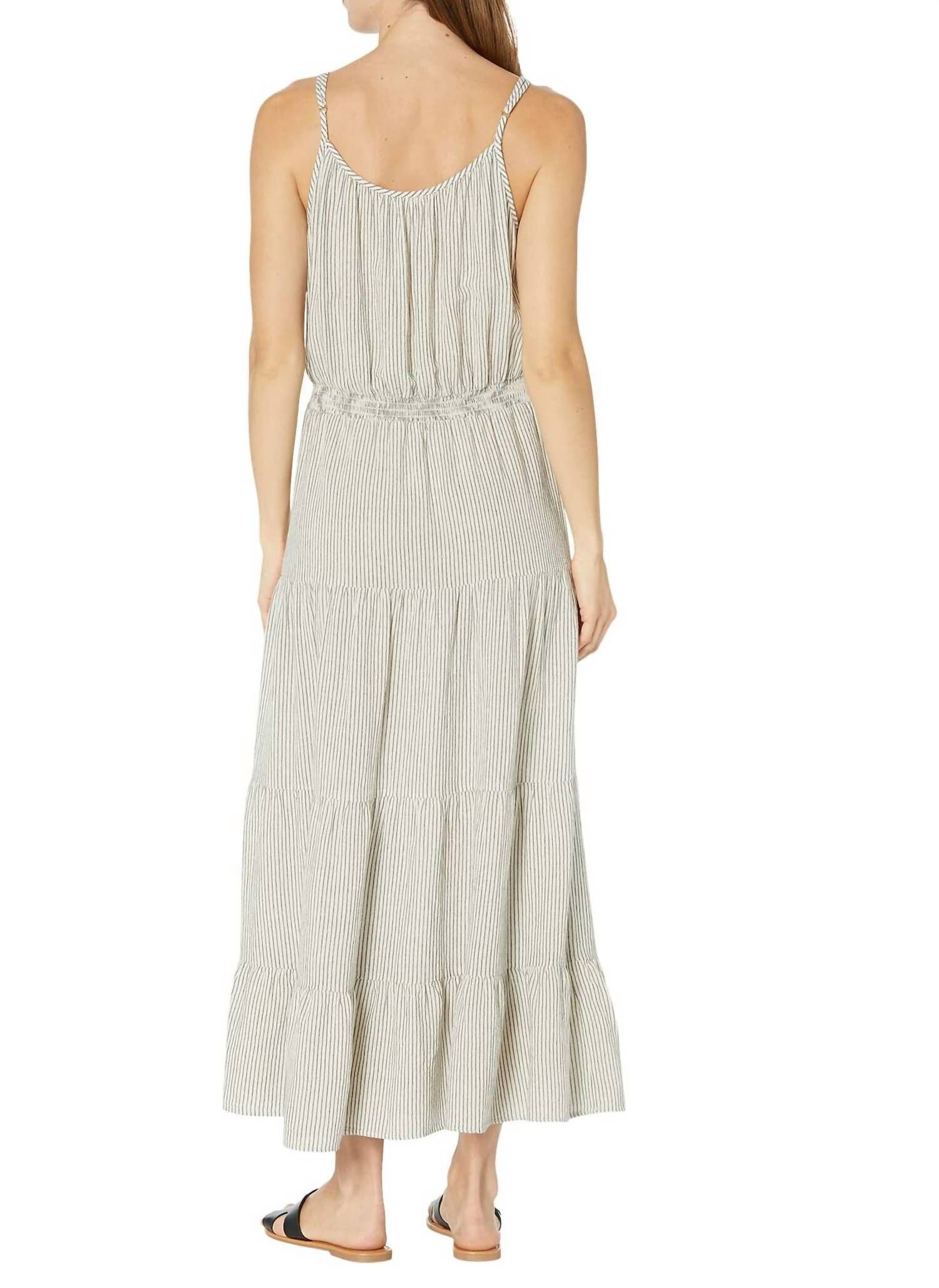 LINEN LUNA MAXI IN BLACK STRIPE, , alternate image number 4