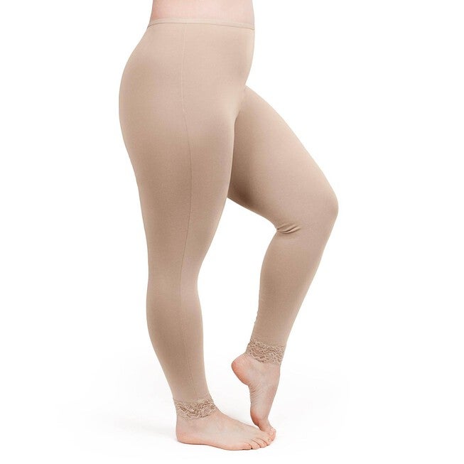 Lux Cotton Long Underwear Legging, Light Beige / Tan, alternate image number 2