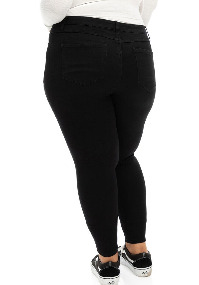 30 inches HIGH RISE SKINNY, BLACK / Black, alternate image number 1
