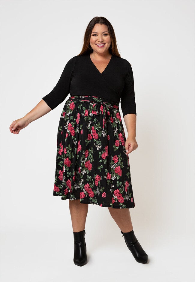 Mindy Skirt, Ruby Rose / Black, alternate image number null