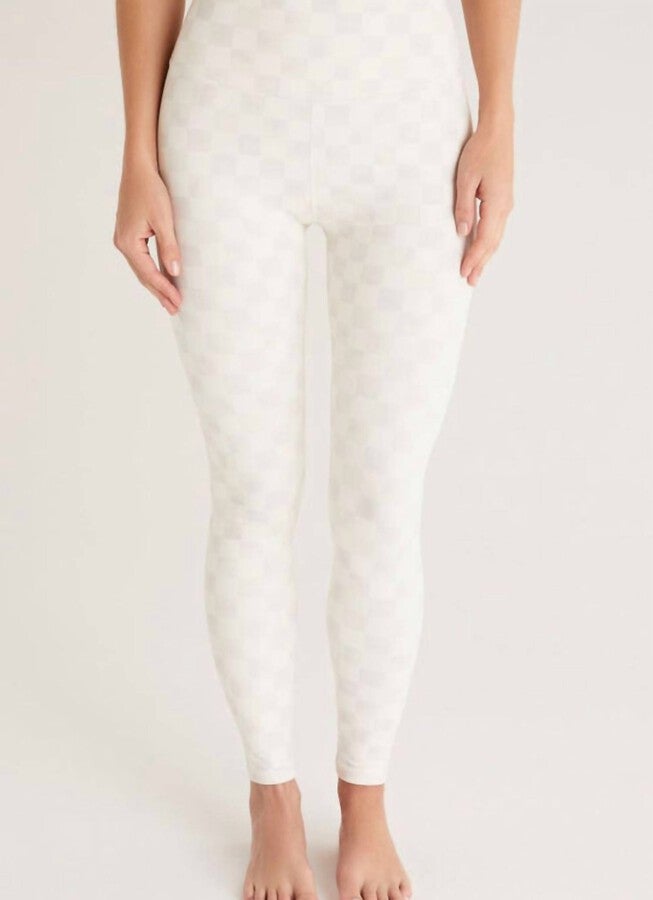 Checkered Legging in Sandstone, Sandstone / White, hi-res image number 0