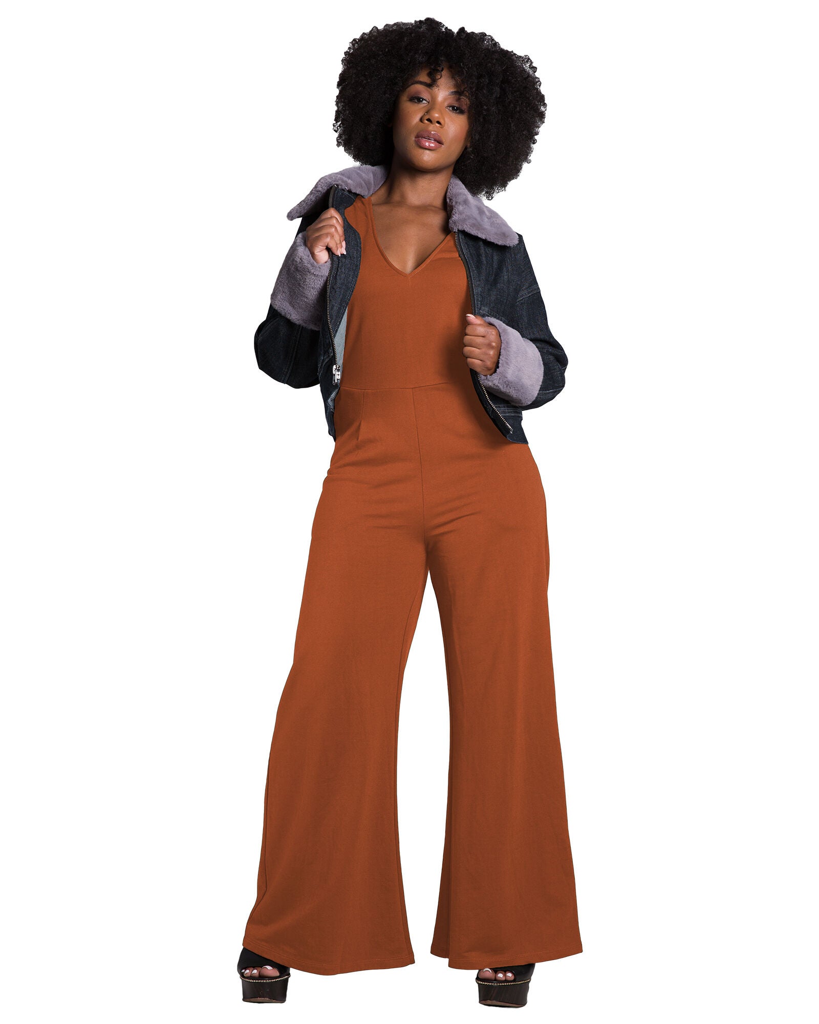 Kelly Sleeveless Wide Leg Jumpsuit, Paprika / Sienna, alternate image number 2