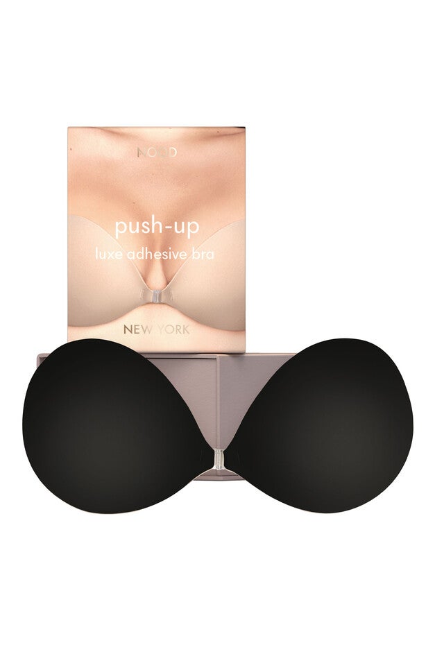 Push Up Luxe Adhesive Fabric Bra, Black Onyx / Black, hi-res image number 0