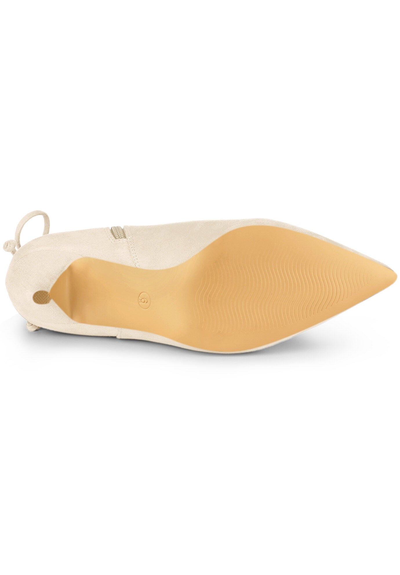 POINTED TOE KITTEN HEEL BOOTIES, Beige / Beige, alternate image number 4
