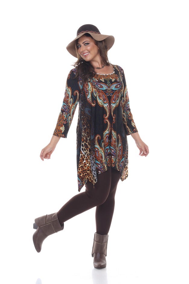 Marlene Tunic Top, Brown Multi / Brown, hi-res image number 0