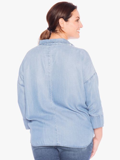 Aria Lace Up Shirt, Sky / Light Wash, alternate image number 1