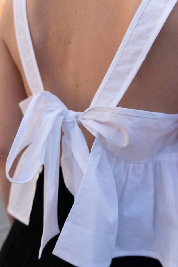 SUNCAT TIE BACK TOP IN WHITE, White / White, alternate image number null