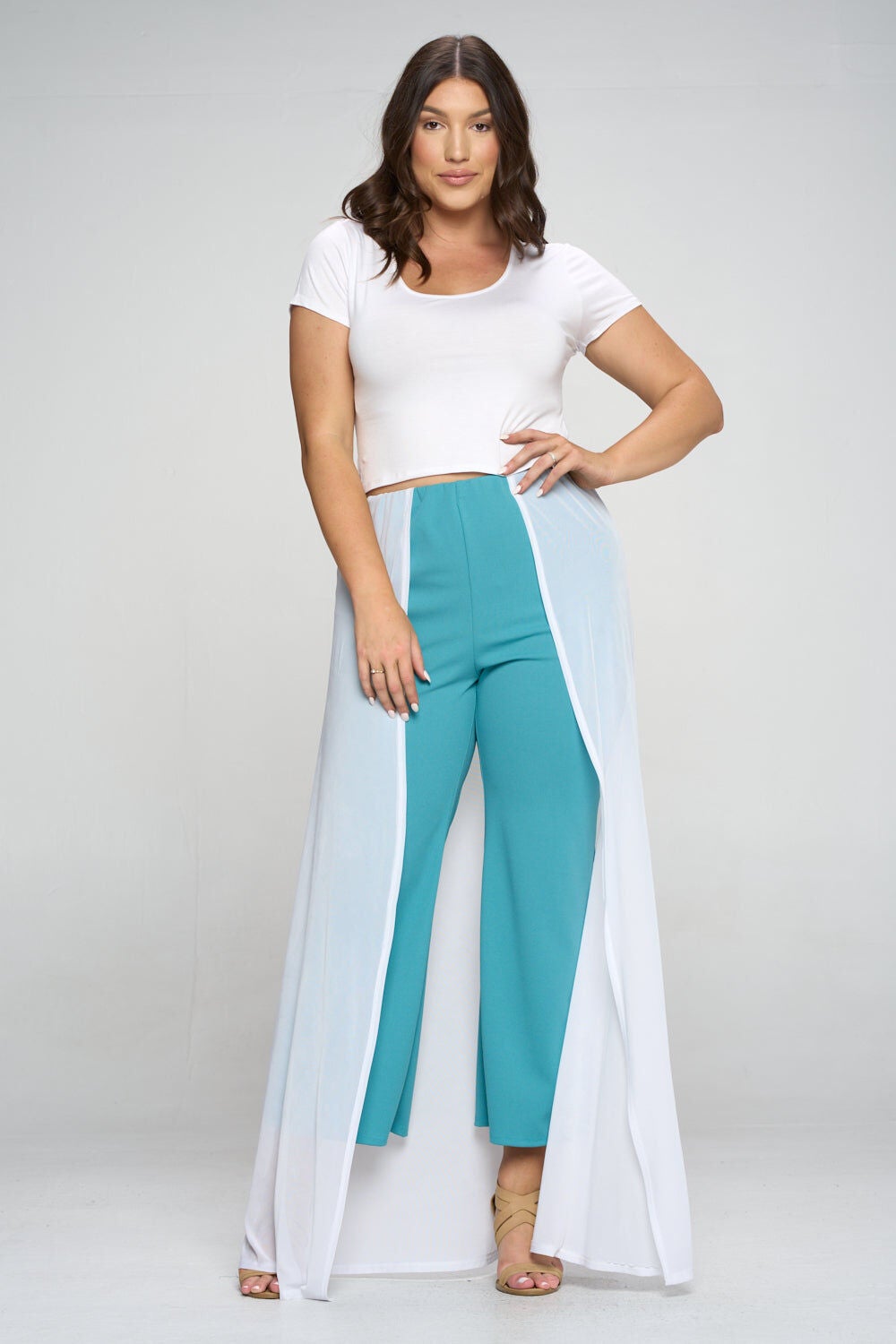 WALK THROUGH MESH PANTS, Seafoam and White / White, alternate image number 4