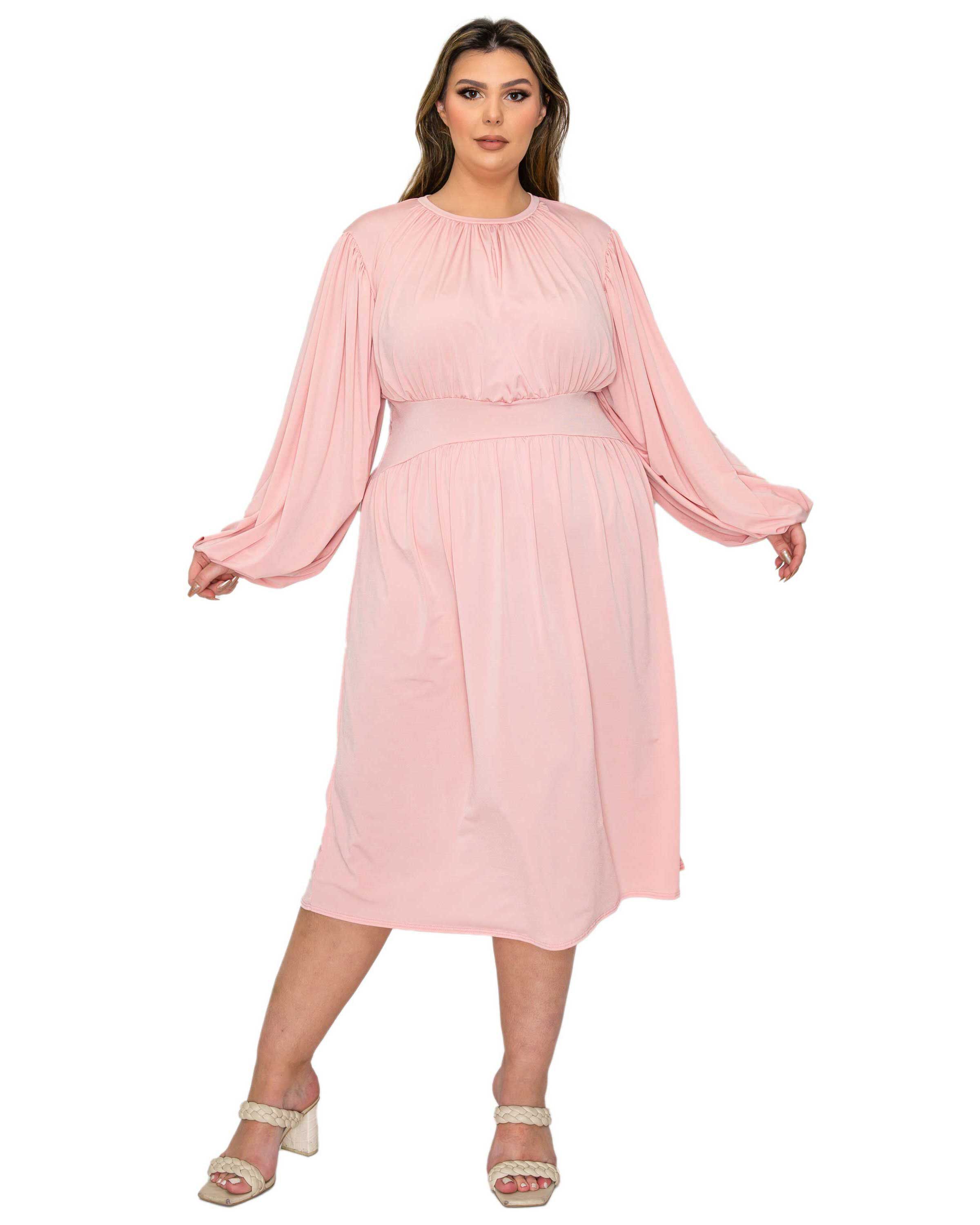 Audrey Ruched Midi Dress, Blush / Pink, hi-res image number 0